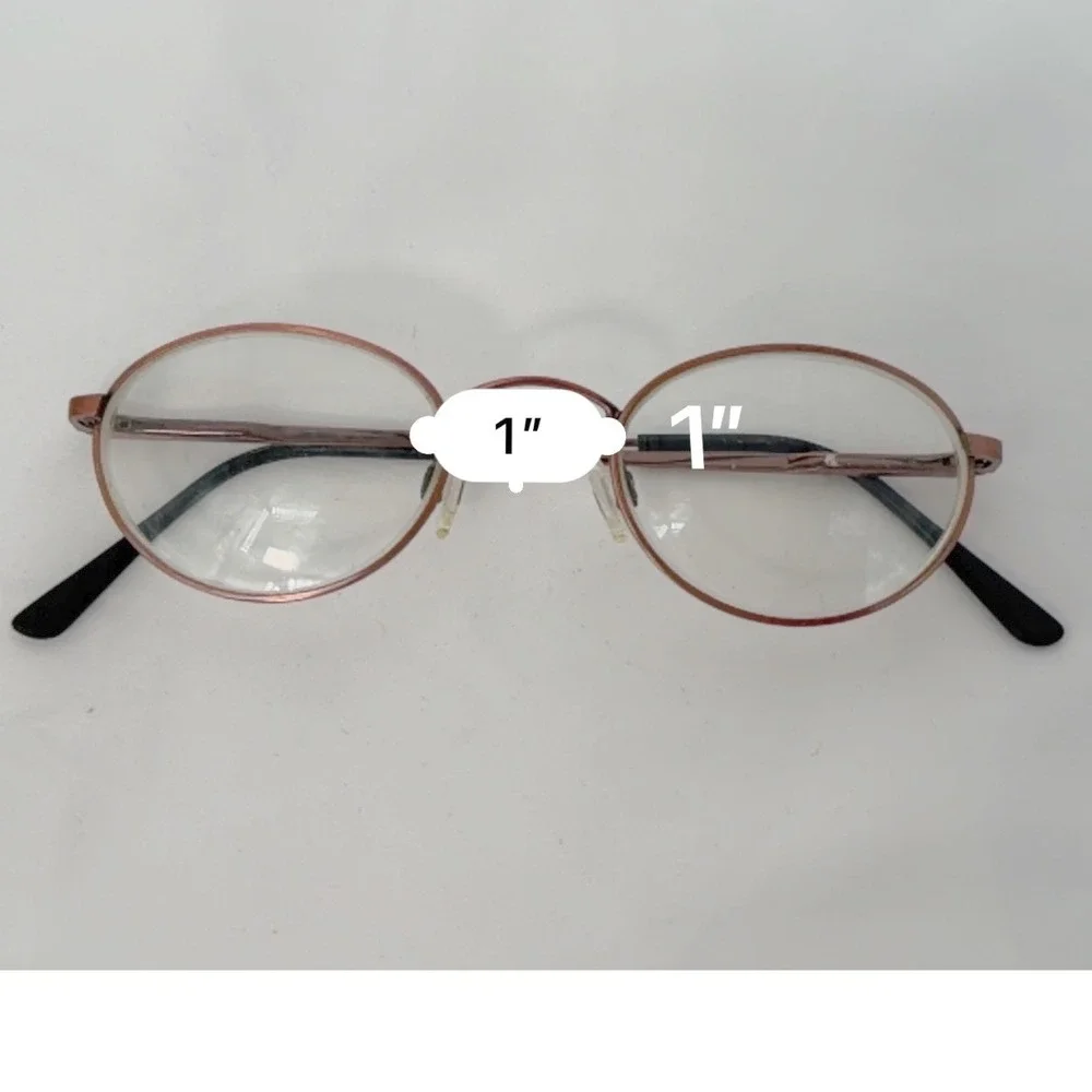 Vintage Oval Metal Frame Eyeglasses Copper Bronze Tone Minimalist Chic 103-114